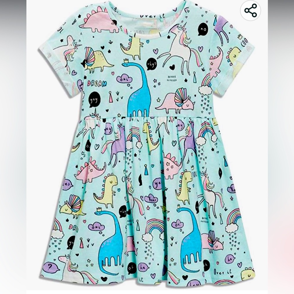 NWT dino and unicorn dress